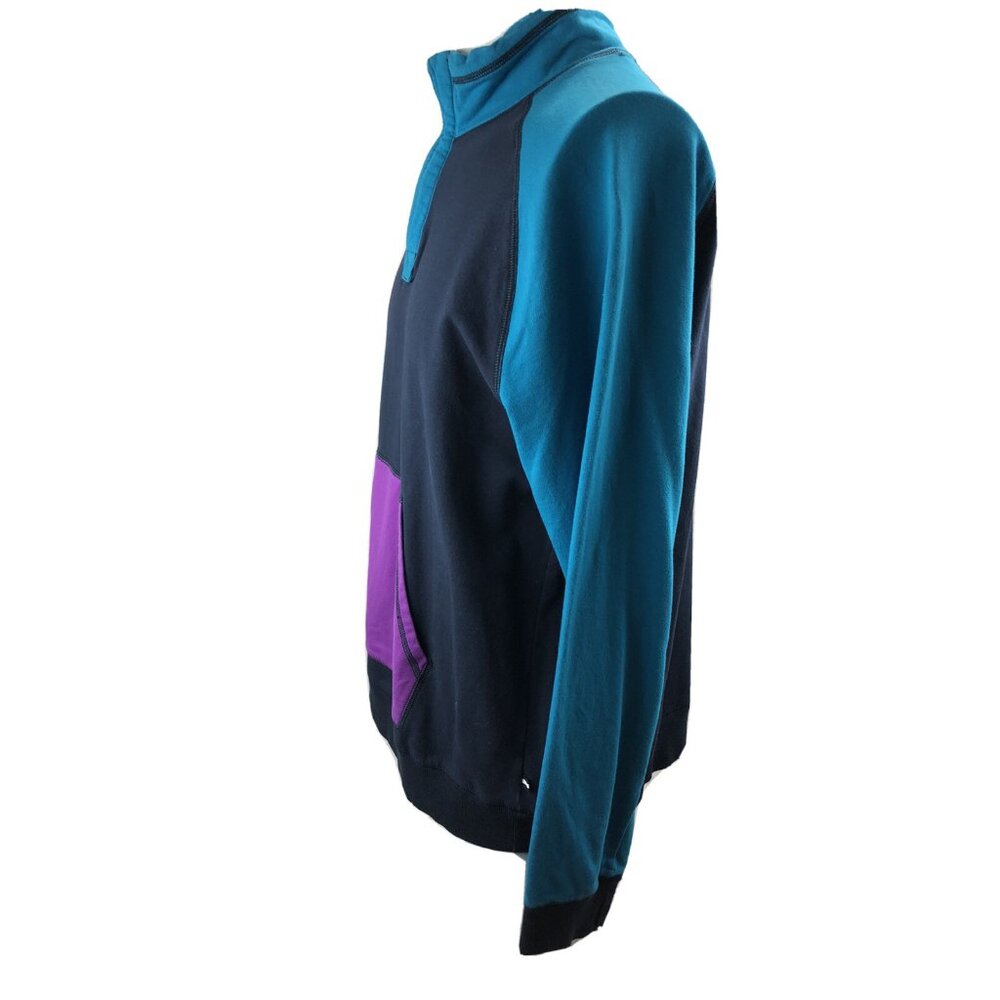 Edgar And Ash Sweatshirt Pullover Mens XL Color Block 1/4 Zip Cotton Stretch - Picture 4 of 9